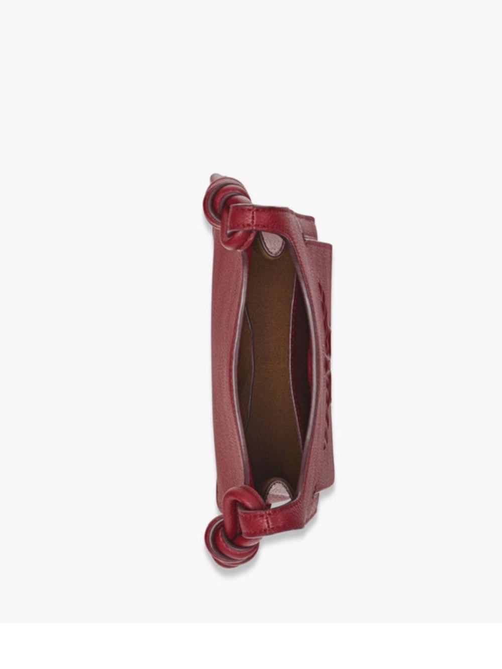 MCM Leather Mini Debossed Logo Himmel Hobo Bag Red Burgundy NWT full inclusion - Picture 5 of 12